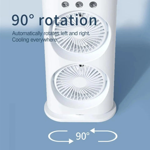Double Ended Spray Fan, Desk Fan with Mist Spray, Travel Cooler Fan, USB Rechargeable Mini Desktop Table Cooling Fan for Office